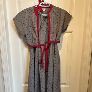 Bettie Page by Tatyana Red Flock Anchors halter swing dress with matching bolero